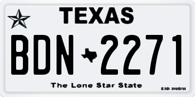 TX license plate BDN2271