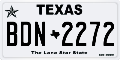 TX license plate BDN2272