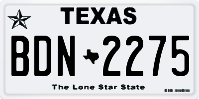 TX license plate BDN2275