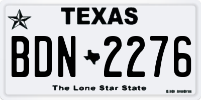 TX license plate BDN2276