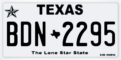 TX license plate BDN2295