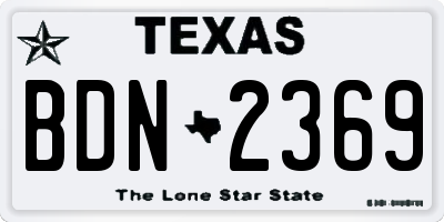 TX license plate BDN2369