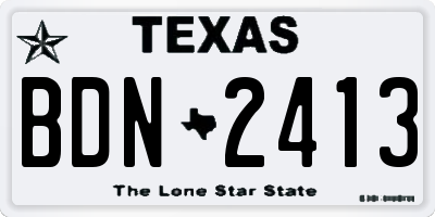 TX license plate BDN2413