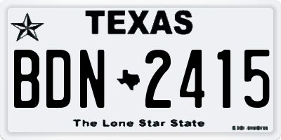TX license plate BDN2415