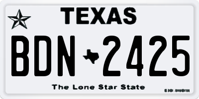 TX license plate BDN2425