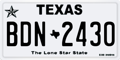 TX license plate BDN2430