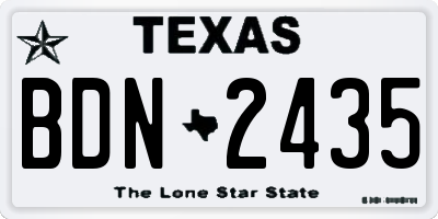 TX license plate BDN2435