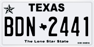 TX license plate BDN2441