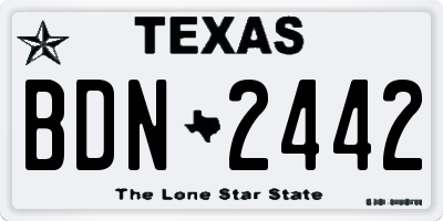 TX license plate BDN2442