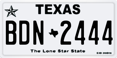 TX license plate BDN2444