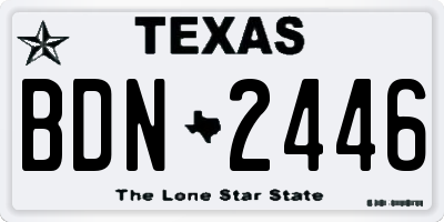 TX license plate BDN2446