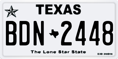 TX license plate BDN2448