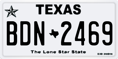 TX license plate BDN2469