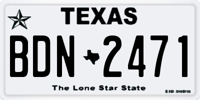 TX license plate BDN2471