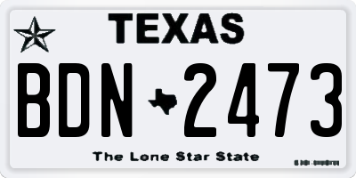 TX license plate BDN2473