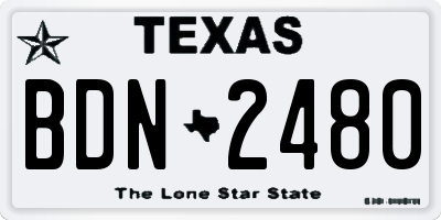 TX license plate BDN2480