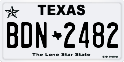 TX license plate BDN2482