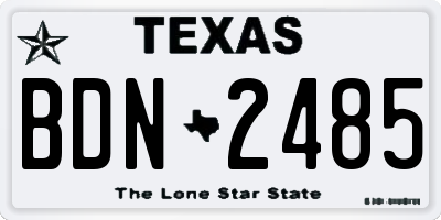 TX license plate BDN2485