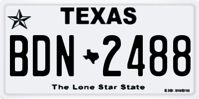 TX license plate BDN2488