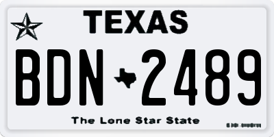 TX license plate BDN2489