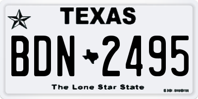 TX license plate BDN2495