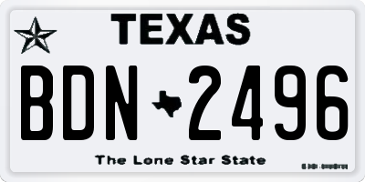 TX license plate BDN2496