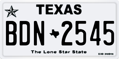 TX license plate BDN2545