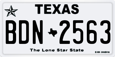 TX license plate BDN2563