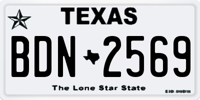 TX license plate BDN2569