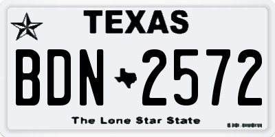 TX license plate BDN2572