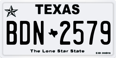 TX license plate BDN2579