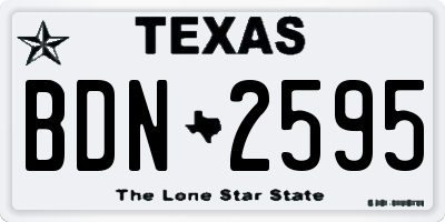 TX license plate BDN2595
