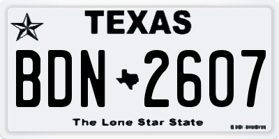 TX license plate BDN2607