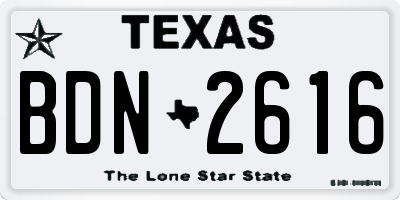 TX license plate BDN2616