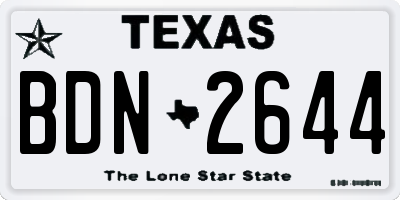 TX license plate BDN2644