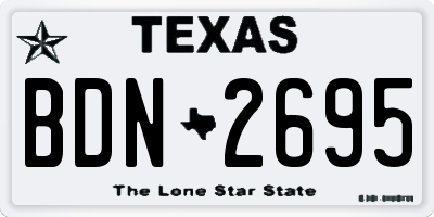 TX license plate BDN2695