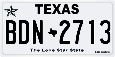 TX license plate BDN2713