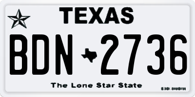 TX license plate BDN2736
