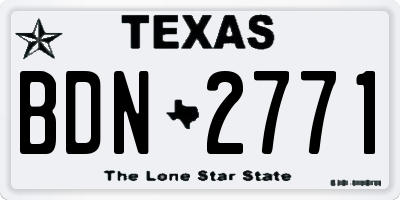 TX license plate BDN2771