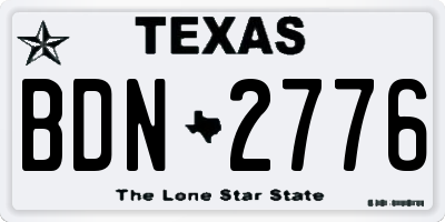 TX license plate BDN2776