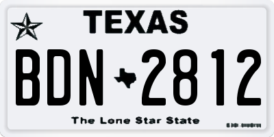 TX license plate BDN2812