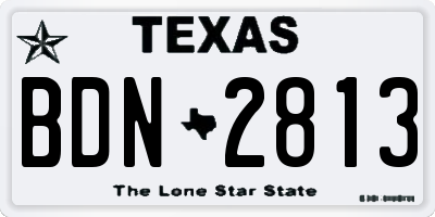 TX license plate BDN2813