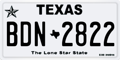 TX license plate BDN2822