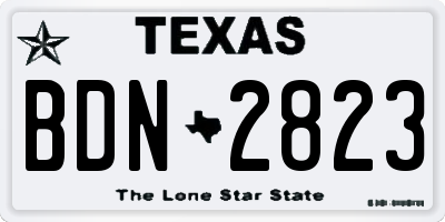 TX license plate BDN2823