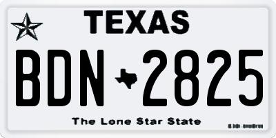 TX license plate BDN2825