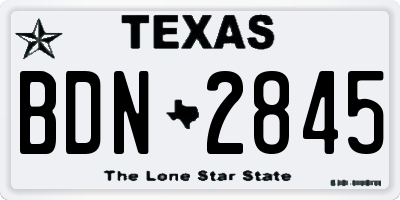 TX license plate BDN2845