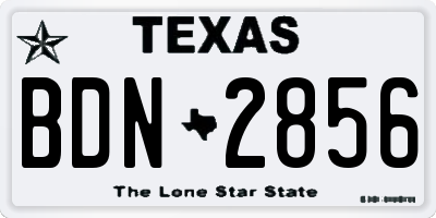 TX license plate BDN2856