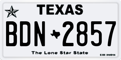 TX license plate BDN2857
