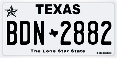 TX license plate BDN2882