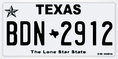 TX license plate BDN2912